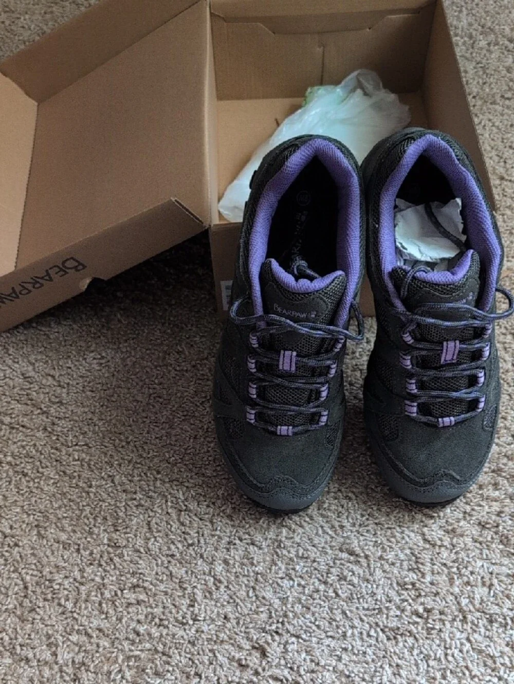 BearPaw Women's Gray and Purple Hiking Trainers
